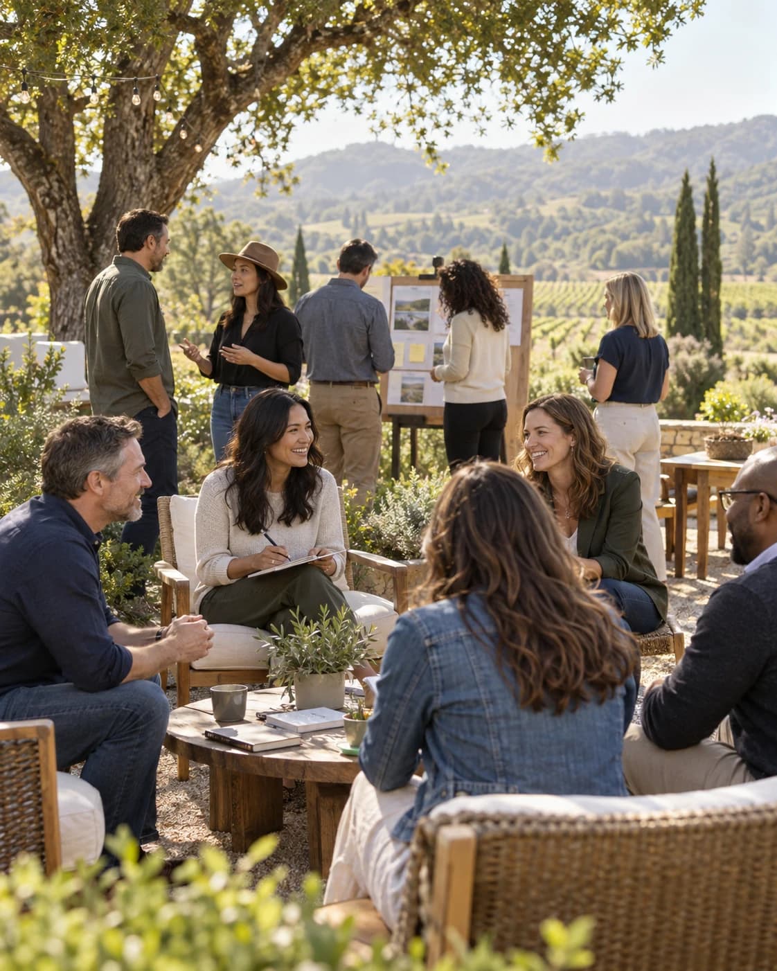 Team participating in a thoughtfully planned outdoor company gathering